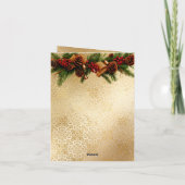 Merry Christmas Bows & Garland Red & Gold Elegant  カード (裏面)