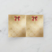 Merry Christmas Bows & Garland Red & Gold Elegant  カード (内部)