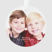 Merry Christmas Brothers Photo Red Green オーナメント (正面)