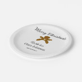 Merry Christmas brown cookies add name with love h ペーパープレート (アングル)