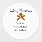 Merry Christmas brown cookies add name with love h ラベル (デザイン1)