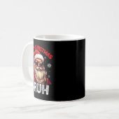Merry Christmas Bruh Funny Santa Claus Retro Men W コーヒーマグカップ (正面左)