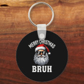 Merry Christmas Bruh Meme Funny Saying For Brother キーホルダー (正面)