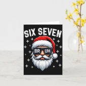 Merry Christmas Bruh Santa Face 67 Meme Funny Sayi カード (黄色い花)