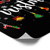 Merry Christmas Buffalo Plaid Red Santa Family Xma ポスター (角)