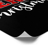 Merry Christmas Buffalo Plaid Red Santa Hat Xmas P ポスター (角)