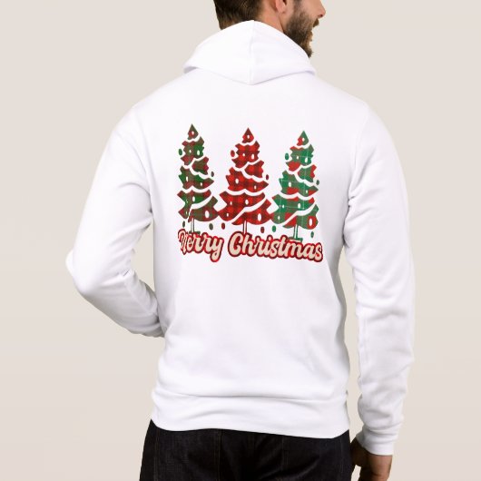 Merry Christmas Buffalo Plaid Trees Design-42019 パーカ (裏面)