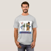Merry Christmas Bunny and Bear Holding Trees T-Shi Tシャツ (正面フル)