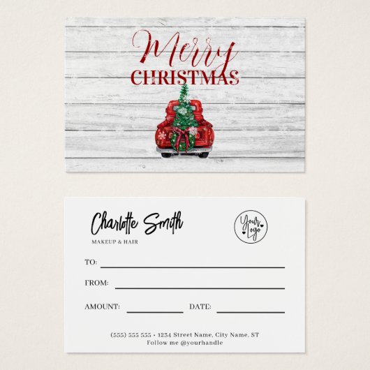 Merry Christmas Business Gift Certificate (正面&裏面)