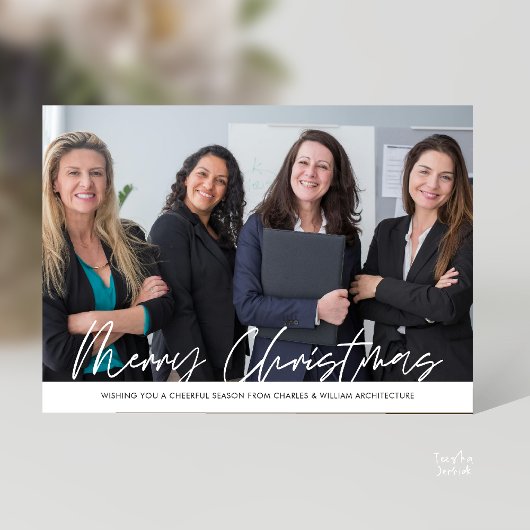 Merry Christmas Business Team Photo シーズンカード