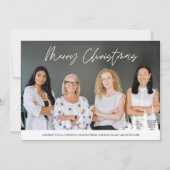 Merry Christmas Business Team Photo Pine Trees シーズンカード (正面)