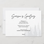 Merry Christmas Business Team Photo Pine Trees シーズンカード (裏面)