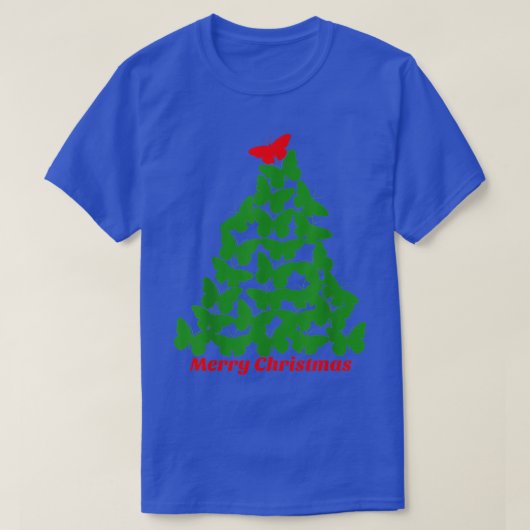 Merry Christmas Butterfly Tree   Short Sleeve  Tシャツ (デザイン正面)