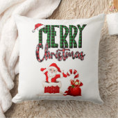 Merry Christmas by Santa - Throw Pillow クッション (ブランケット)