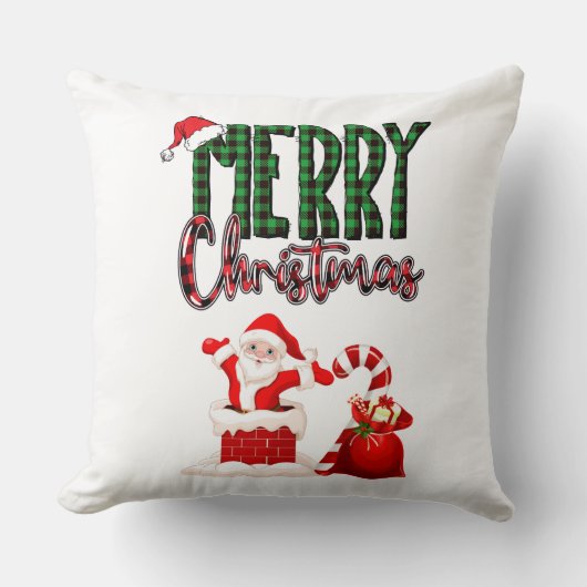 Merry Christmas by Santa - Throw Pillow クッション (正面)