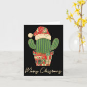 Merry Christmas Cactus Patchwork Quilt  カード (黄色い花)