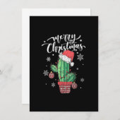 Merry Christmas Cactus With Santa Hat Light Funny  招待状 (正面/裏面)