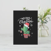 Merry Christmas Cactus With Santa Hat Light Funny  招待状 (スタンド正面)