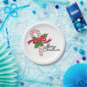 Merry Christmas Candy Cane ペーパープレート (パーティー)
