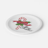 Merry Christmas Candy Cane ペーパープレート (アングル)