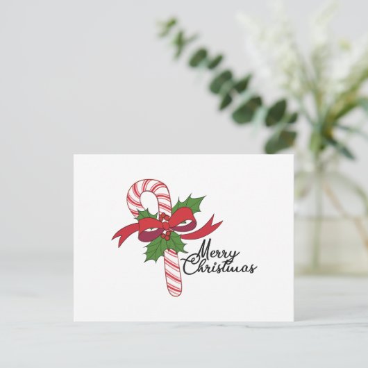 Merry Christmas Candy Cane ポストカード (スタンド正面)