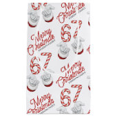 Merry Christmas Candy Cane 6-7 Meme Pattern スモールペーパーバッグ (正面)