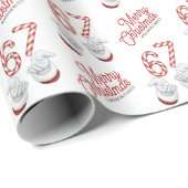 Merry Christmas Candy Cane 6-7 Meme Pattern ラッピングペーパー (ロールコーナー)