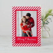 Merry Christmas Candy Cane Stripes Holiday 箔シーズンカード (立ち正面)