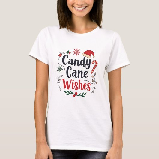 Merry Christmas Candy Cane Tee Tシャツ (正面)