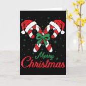 Merry Christmas Candy Cane Xmas Lights Toddlers Me カード (黄色い花)