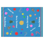 Merry Christmas Candy Canes Ornaments Trees テーブルクロス (正面(横))