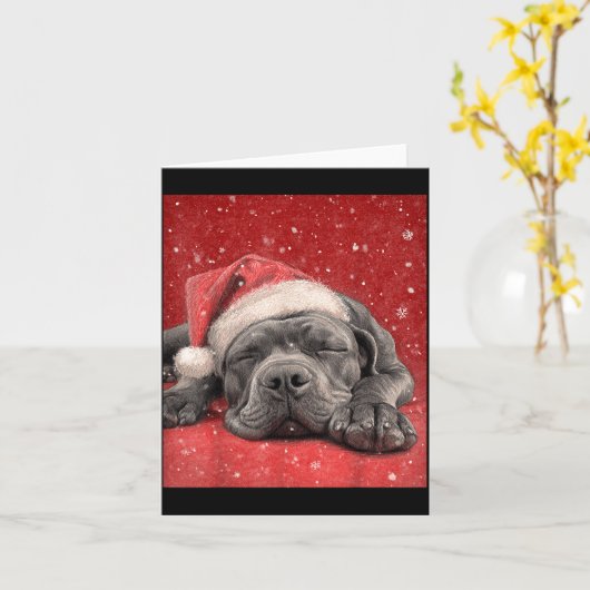 Merry Christmas Cane Corso  カード (黄色い花)