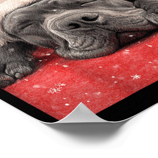 Merry Christmas Cane Corso  ポスター (角)