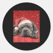 Merry Christmas Cane Corso  ラウンドシール (正面)