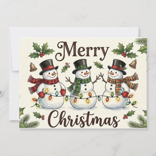 Merry Christmas Card – Custom Name message Modern シーズンカード (正面)