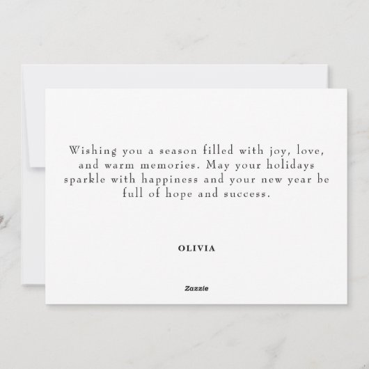 Merry Christmas Card – Custom Name message Modern シーズンカード (裏面)