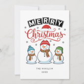 Merry Christmas Card – Custom Name & Year, Modern シーズンカード (正面)