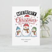 Merry Christmas Card – Custom Name & Year, Modern シーズンカード (スタンド正面)