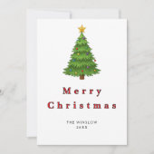 Merry Christmas Card – Custom Name & Year, Modern シーズンカード (正面)