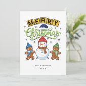 Merry Christmas Card – Custom Name & Year, Modern シーズンカード (スタンド正面)