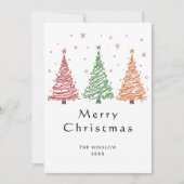 Merry Christmas Card – Custom Name & Year, Modern シーズンカード (正面)