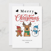 Merry Christmas Card – Custom Name & Year, Modern シーズンカード (正面)