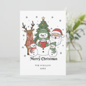 Merry Christmas Card – Custom Name & Year, Modern シーズンカード (スタンド正面)