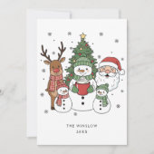 Merry Christmas Card – Custom Name & Year, Modern シーズンカード (正面)