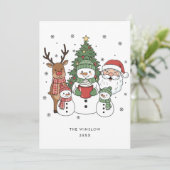Merry Christmas Card – Custom Name & Year, Modern シーズンカード (スタンド正面)