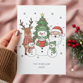 Merry Christmas Card – Custom Name & Year, Modern シーズンカード