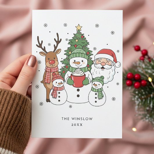 Merry Christmas Card – Custom Name & Year, Modern シーズンカード