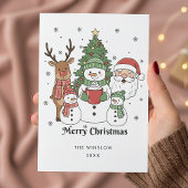 Merry Christmas Card – Custom Name & Year, Modern シーズンカード