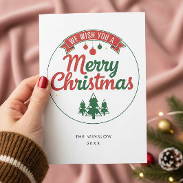 Merry Christmas Card – Custom Name & Year, Modern シーズンカード