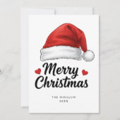 Merry Christmas Card – Custom Name & Year, Modern シーズンカード (正面)